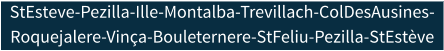 StEsteve-Pezilla-Ille-Montalba-Trevillach-ColDesAusines- Roquejalere-Vinça-Bouleternere-StFeliu-Pezilla-StEstève